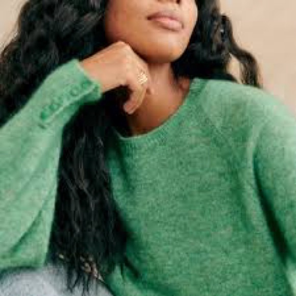 Sezane Sweaters - Sezane Green Crew Neck Sweater